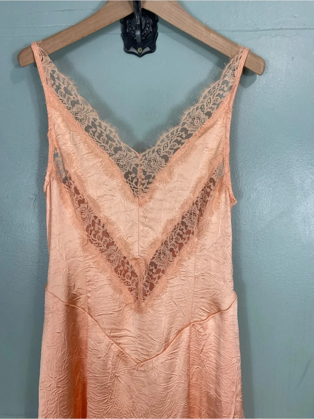 Free people Maybe Forever Maxi Dress Orange Lace Slip Size 0